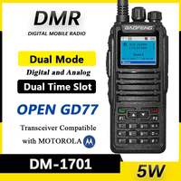 Baofeng DM-1701 DMR Digital Walkie Talkie Open GD77 Dual Mode Analog Two Way Radios 5W Dual Time Slot Tier 1+2 Dual Band VHF UHF