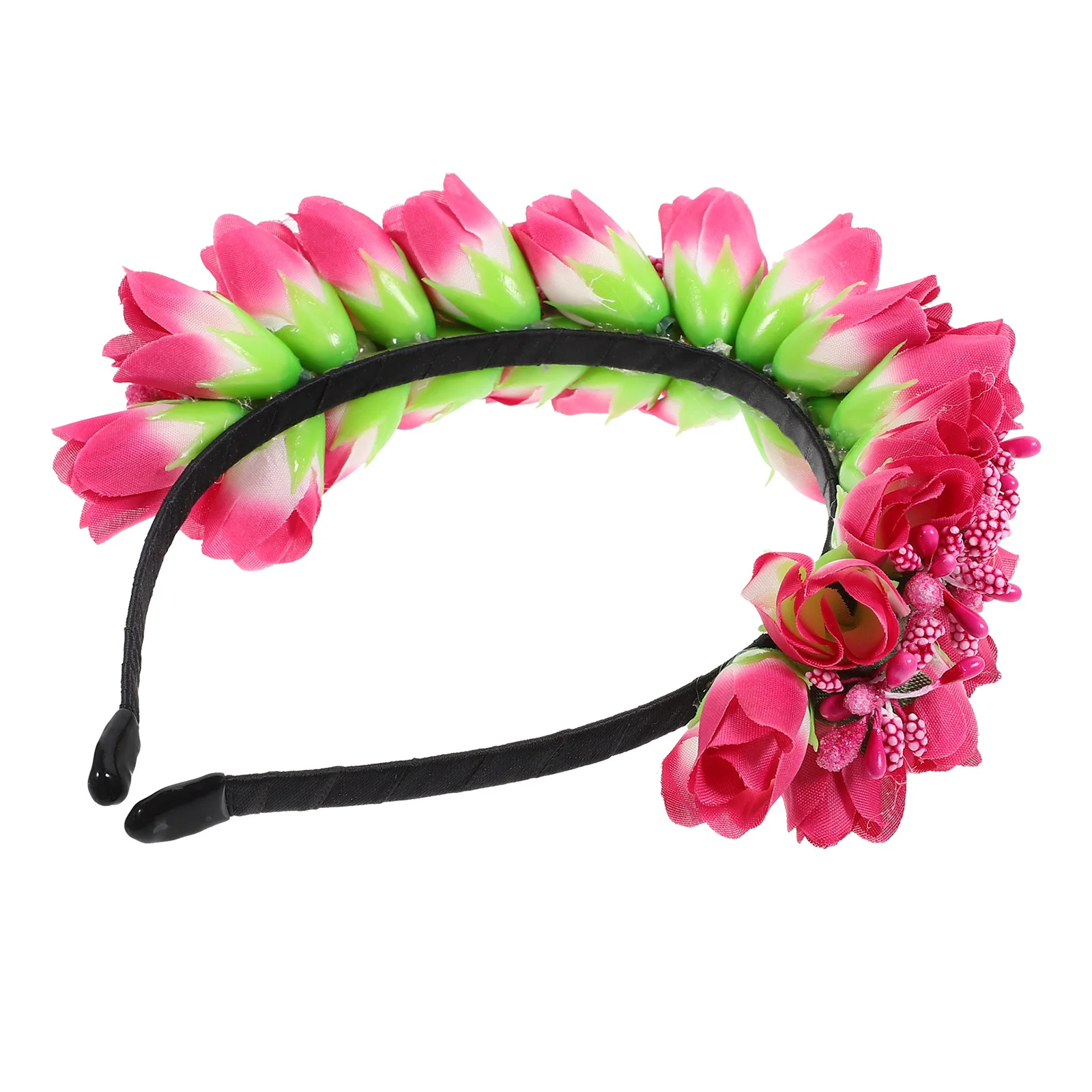 

Floral Headband For Women Wedding Bride Party Tulip Flower Crown Fairy Accessories Prom Tea Party Hair Wreath