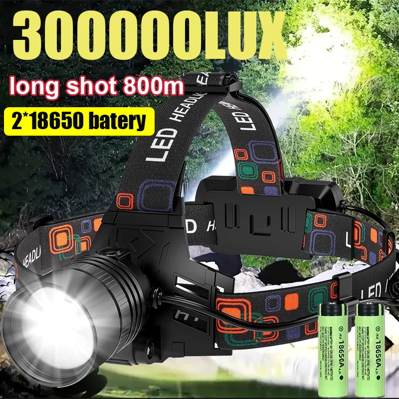 Strong Light Headlight USB Rechargeable Powerful LED Headlamp Ultra Bright Head Flashlight For Camping Fishing