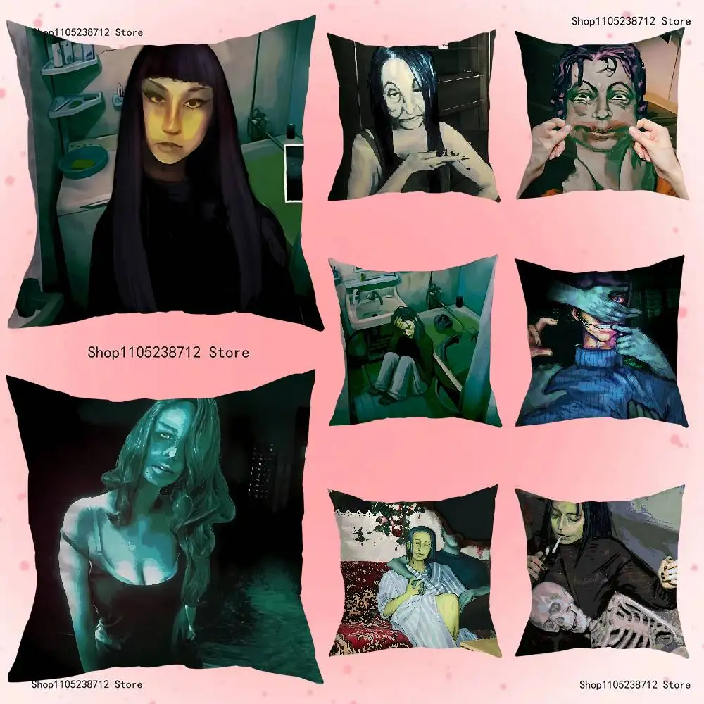 No Im Not a H-Human Kissenbezüge, Cartoon-Sofa, dekorativ, Zuhause, doppelseitiger Druck, kurzer Plüsch, süßer Kissenbezug