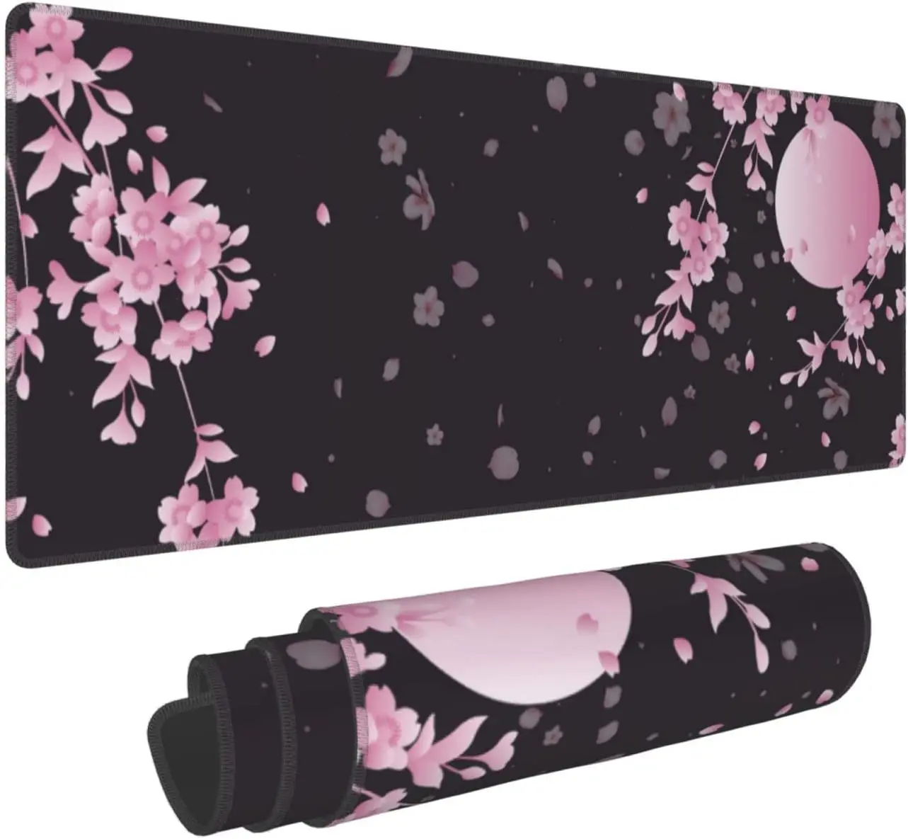 Cherry Blossom Pink Large Mouse Pad Mouse Pad Extended Mouse Mat Desk Pad Thick Long Non-Slip Rubber Base 31.5x11.8x0.12 Inch