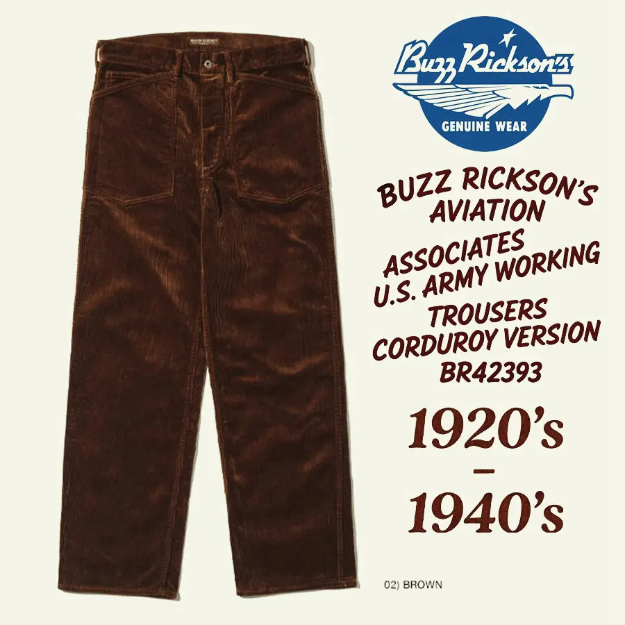 Buzz Rickson 1920s-1940s Corduroy cargo pants