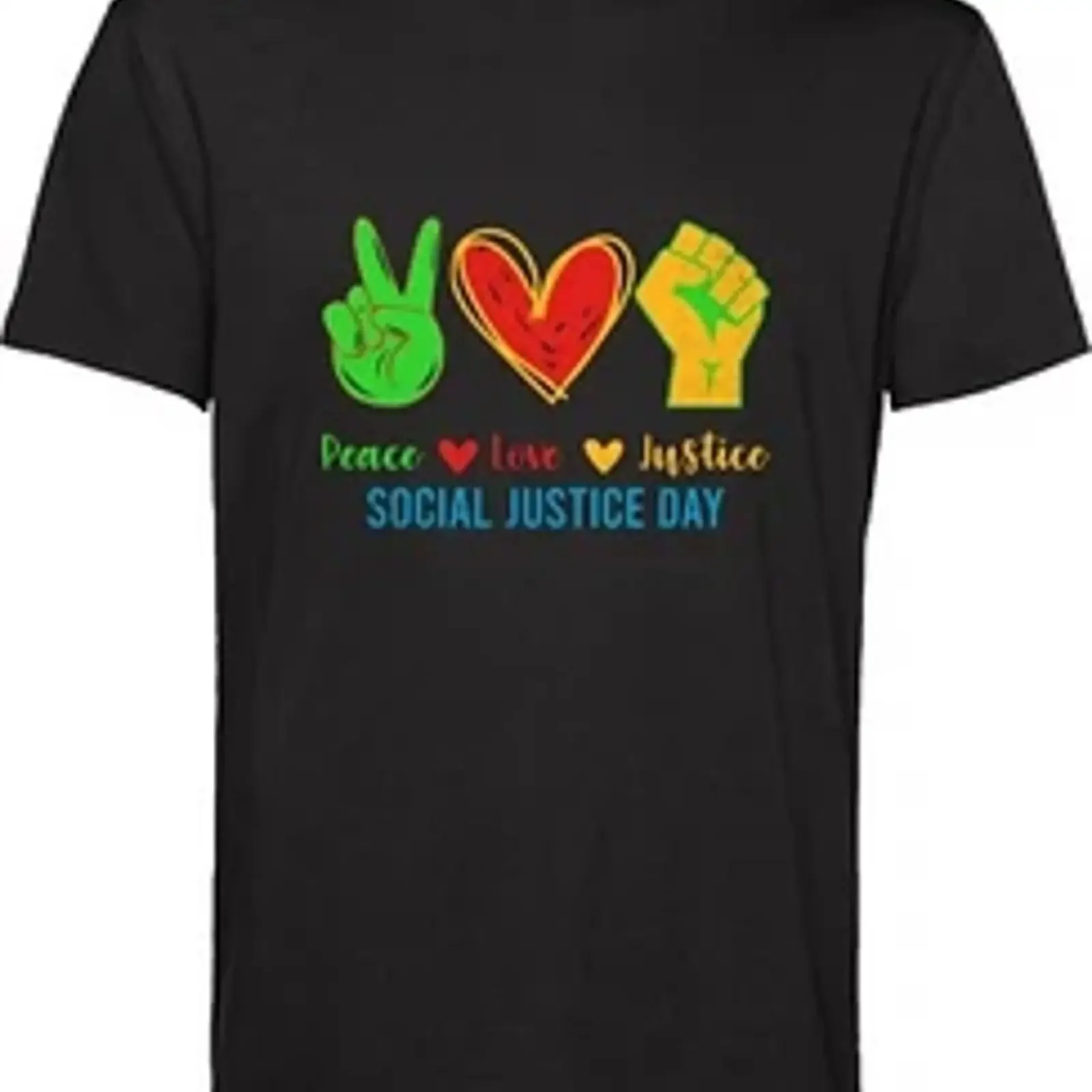 Social Justice Day T Shirt Frieden Liebe Gerechtigkeit Zitat Satz Bewusstsein Top vintage Washed Comfortable