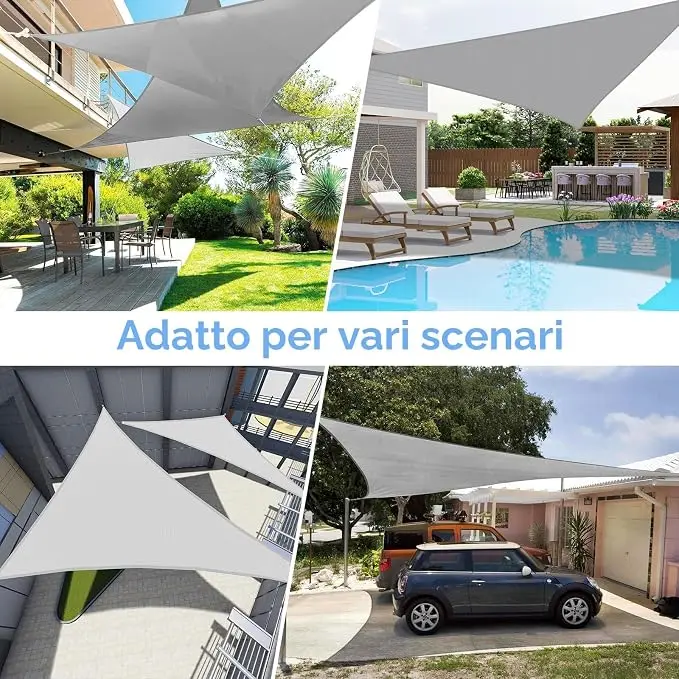 Dreieckige Markise, 3x3x3 Meter, Wasserdicht, UV-Blockierend, Ideal für Balkone, Gärten und Pools – Detail 4