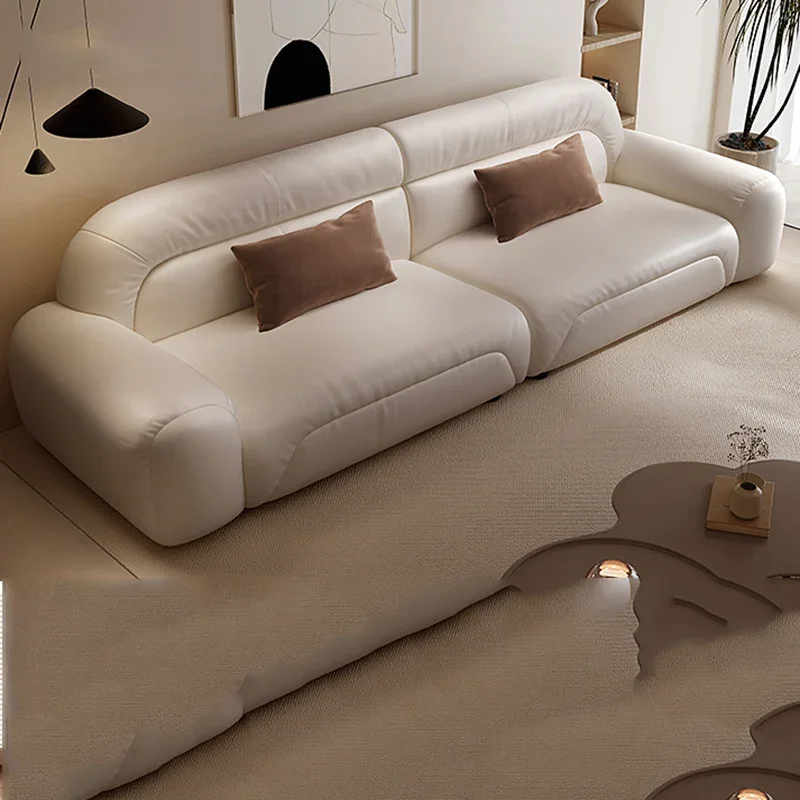 French Leather Living Room Sofas Modern Minimalist Designer Europe Living Room Sofas Lazy Family Salas Y Sofas Muebles Furniture