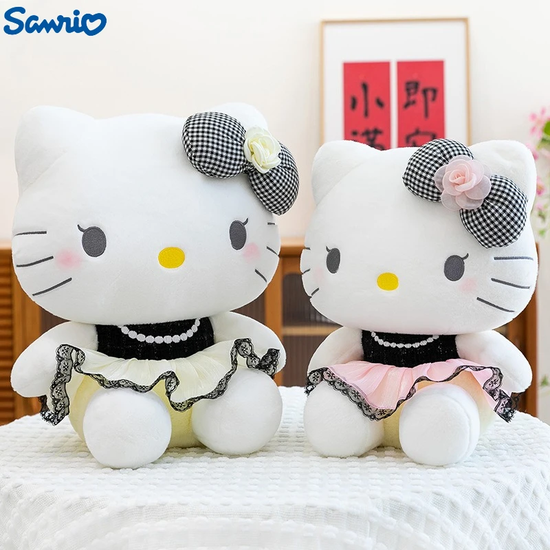 

32-60 см, большой размер, светская львица, плюшевые игрушки Hello Kitty Sanrio, мультфильм, аниме Peluche Kawaii, удобная мягкая кукла, детские игрушки, подарки