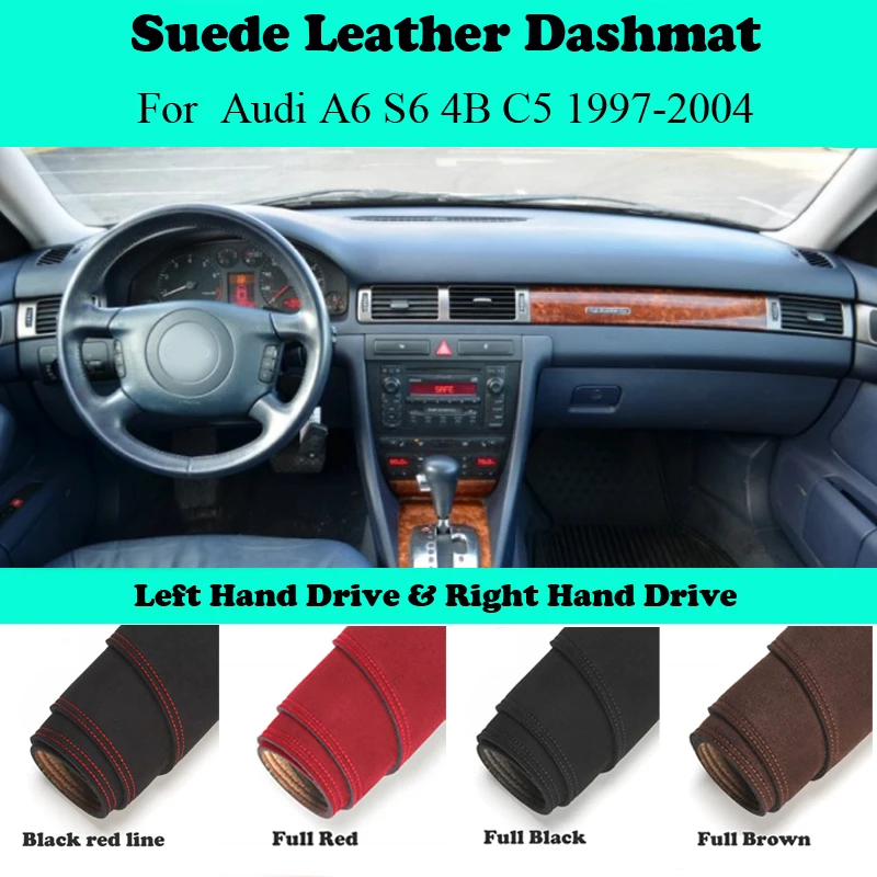 

Ornaments Car-styling Suede Leather Dashmat Dashboard Cover Dash Mat For Audi A6 S6 4B5 4B2 C5 1997 1998 1999 2000 2001-2004