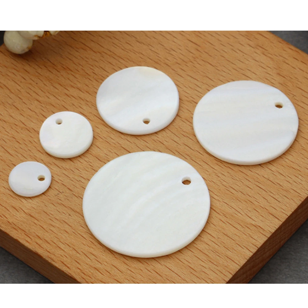 

20pcs Perforated Shell Pieces Diy Earring Accessories Natural Freshwater Shell Decorative Hanging Pieces Earring Findings