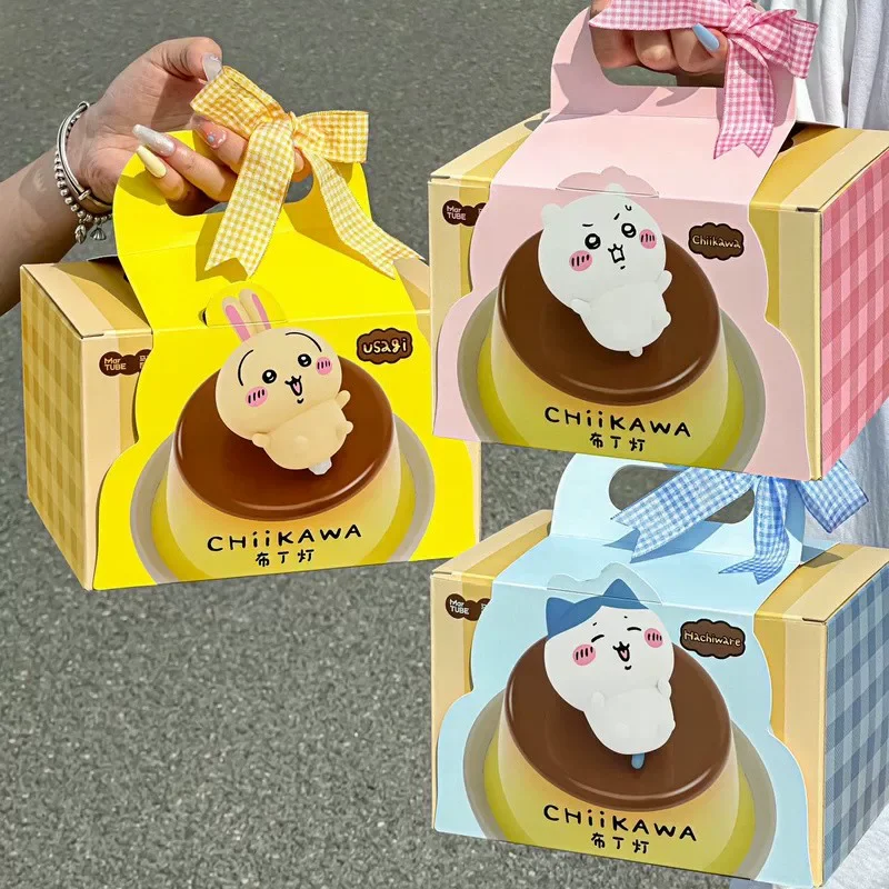 

Original Martube Chiikawa Pudding Lamp Luminous Toys Desktop Ornaments Anime Figures Hachiware Usagi Atmosphere Lamp Girls Gifts