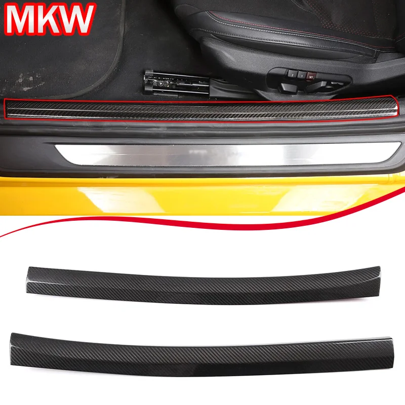 

For 2019-2022 Toyota Supra Real carbon fiber Built-in threshold strips Car interior modification and decorative accessories