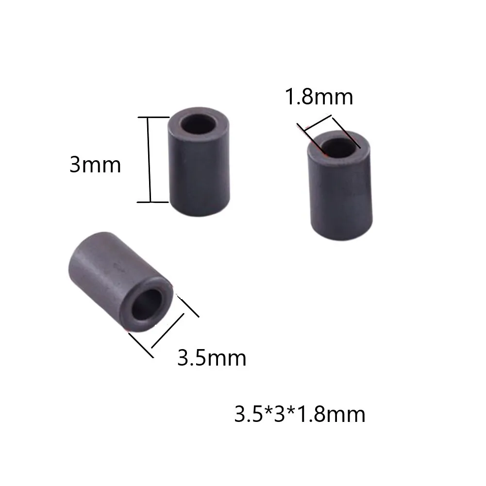 100pcs Hollow Ferrite Beads Designed to Attenuate High Frequency Noise While Allowing Low Frequency Currents to Pass