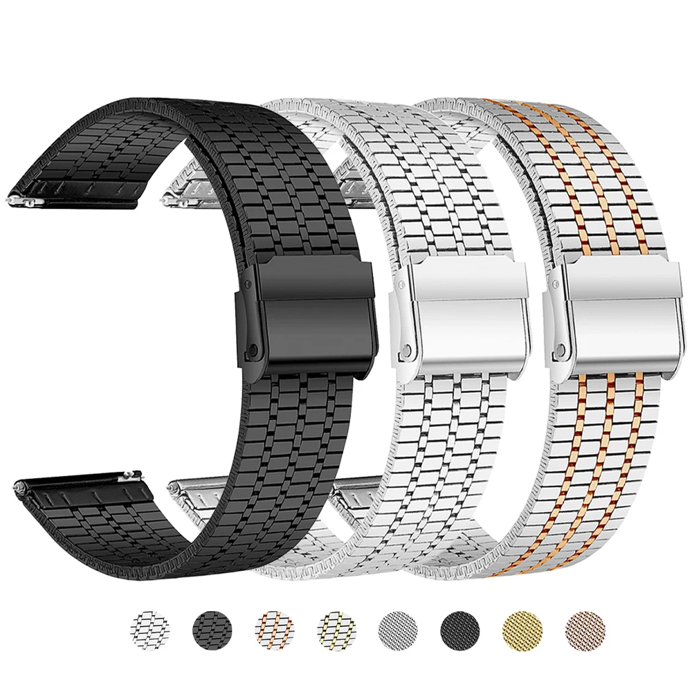 Pulseira de 22mm para Xiaomi Watch 5/2 Pro, Bracelete de Metal para Mi Watch Color 2 S4 Sport S2 S3 S1 Active/Pro, Pulseira de Aço Inoxidável