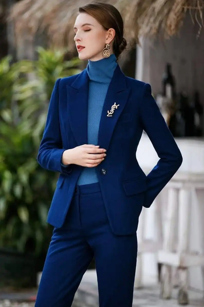 Women's Outfit New 2 Piece Set 2023 Peaked Lapel New in Matching Sets of Women 2 Pieces Elegant One Button Female Clothing