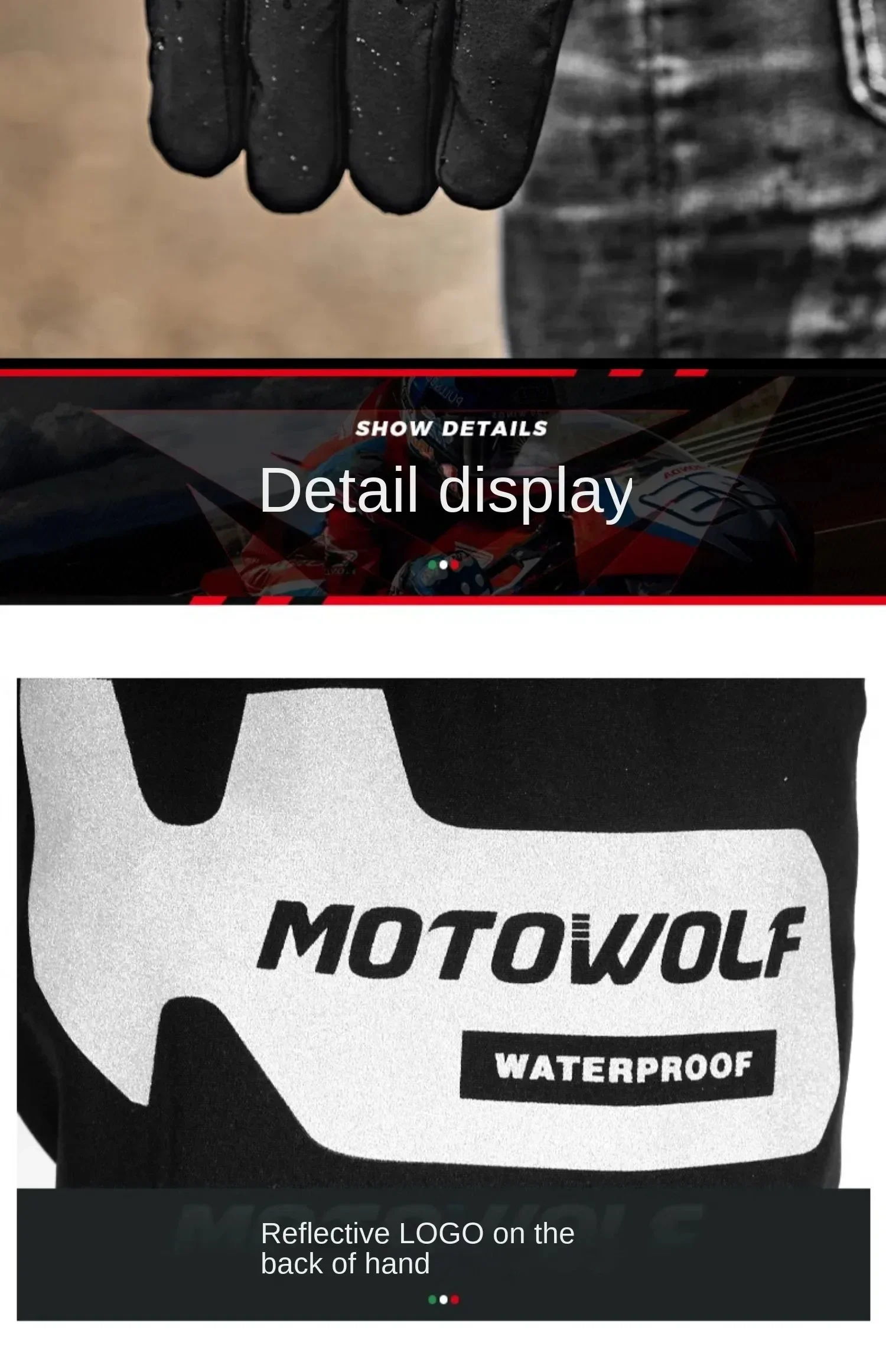 Herbst Winter Motorrad Reiten Handschuhe Wasserdichte Regenschutz Winddicht Warme Motorradfahrer Racing Fahrer Zubehör Männer Frauen – Detail 19