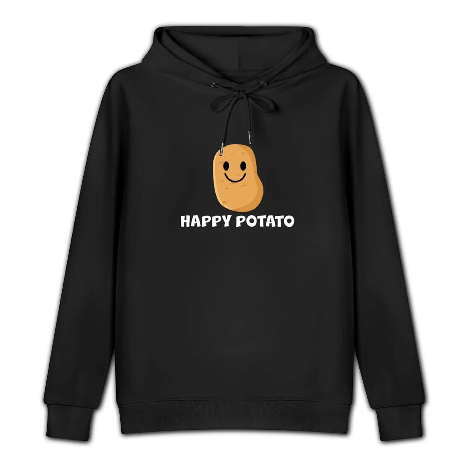 Happy Potato - White Pullover Hoodie anime clothing men's winter sweater hoodie man