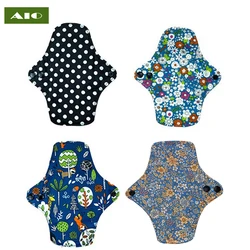 AIO 20*30cm Reusable Sanitary Pads with Wet Pad Bag Washable Bamboo Sanitary Towels Pads Avoid Leaks Odors and Staining