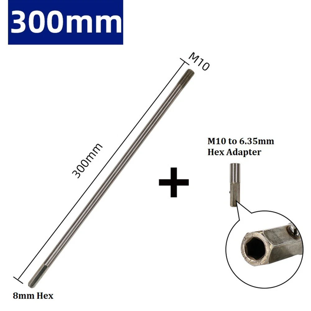 

6.35mm Hex Adapter M10 Chuck Drilling Connect Rod Tools 8mm Hex Shank Carbide Tipped Metal Kits M10 Chuck 300-600mm