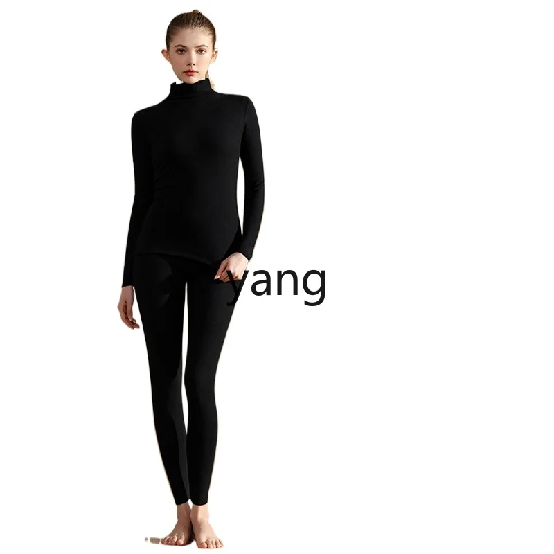 

LMM thermal underwear women's semi-turtleneck German velvet heating thickened velvet long johns