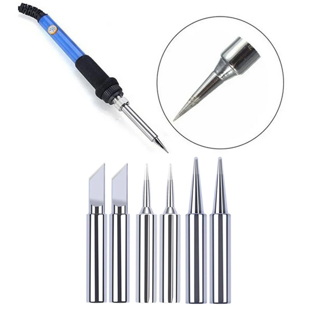 6Pcs Soldering Iron Tips I+B+K Soldering Tip Soldering Iron Pure Copper For 936 For Soldering Station Welding Supplies Tools