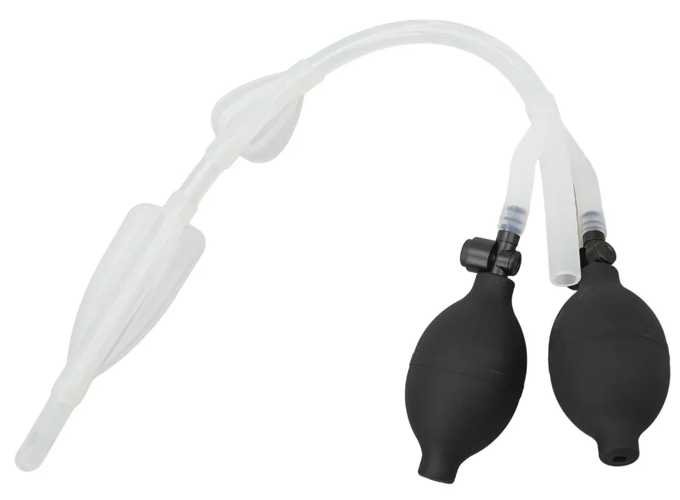Double Bulb Inflatable Enema Bulb & Plug - Anti-Backflow Design, Elastic Material, Safe for Personal Use fast shipping