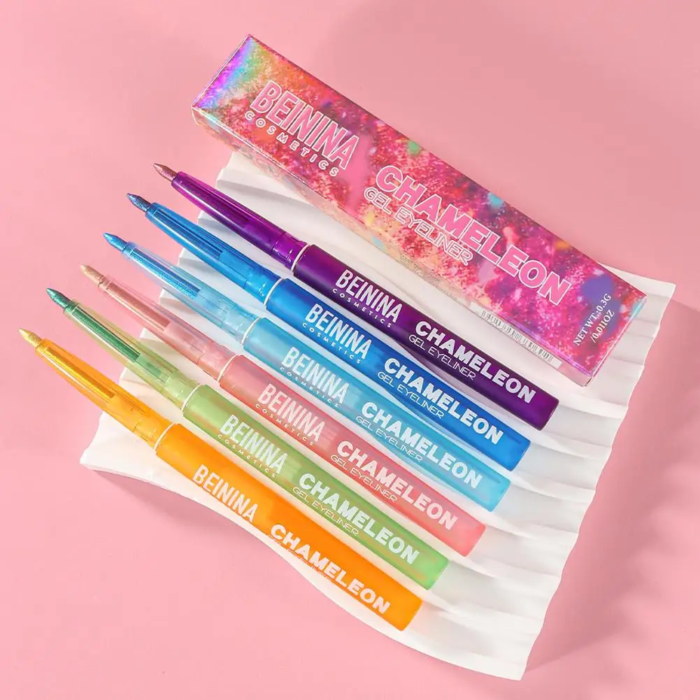 6 Colors Chameleons Eyeliner Pearl Metallic Gloss Shiny Eyeshadow Glitter Liner Multi Chrome Color Aurora Chaning Eye Makeup