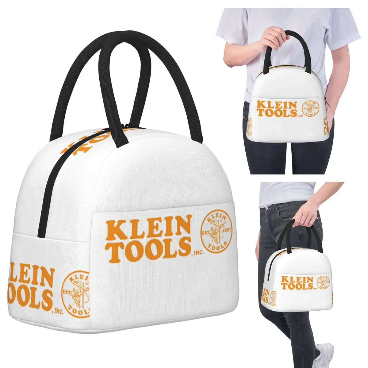 

Klein Tools - Est . 1857 Logo (Orange) Lunch Bags Insulated Bento Box Waterproof Lunch Tote Resuable Picnic Bags Cooler Bag