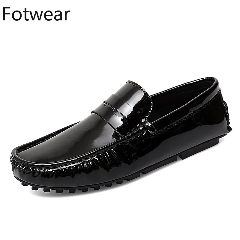 Cow Leather Men Penny Loafers Big Size Slip on Flat Soft Lazy Shoes Sequin Leather Wedding Moccasins Breathable Driving Footwear