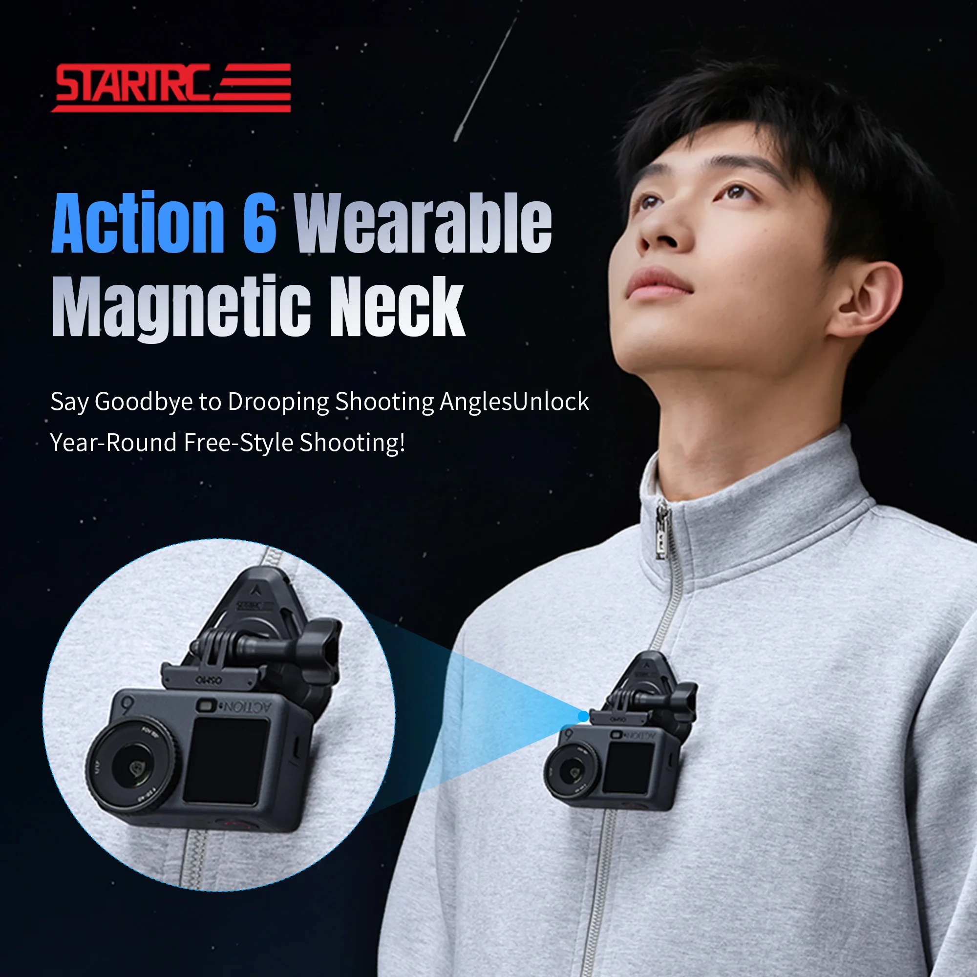 

Magnetic Neck Mount for DJI action 6 Vlog Selfie Hand Holder Chest Stand Video Recording for DJI action 6 Expansion Accessories