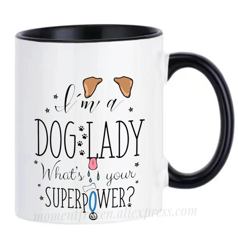 Dog Lady Cups Doggy Lover Tea Mugs Cocoa Coffee Mugen Unique Design Milk Tableware Coffeeware Home Office Decal Friends Gifts