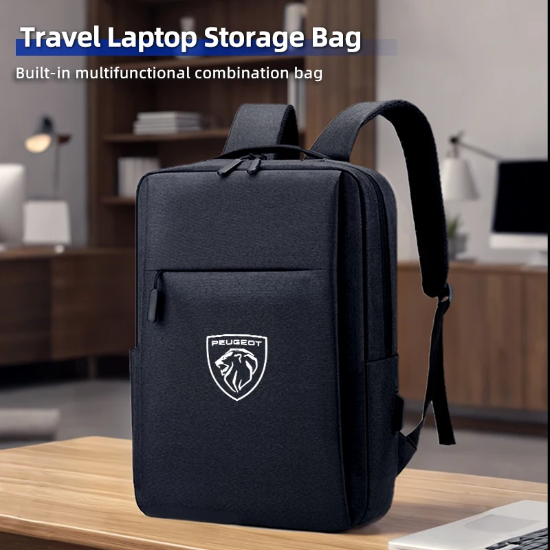 

Car Men's Shoulder Bag Laptop Pouch Business Backpack Accessories For Peugeot 407 508 2008 5008 307 308 3008 206 207 208 107 106