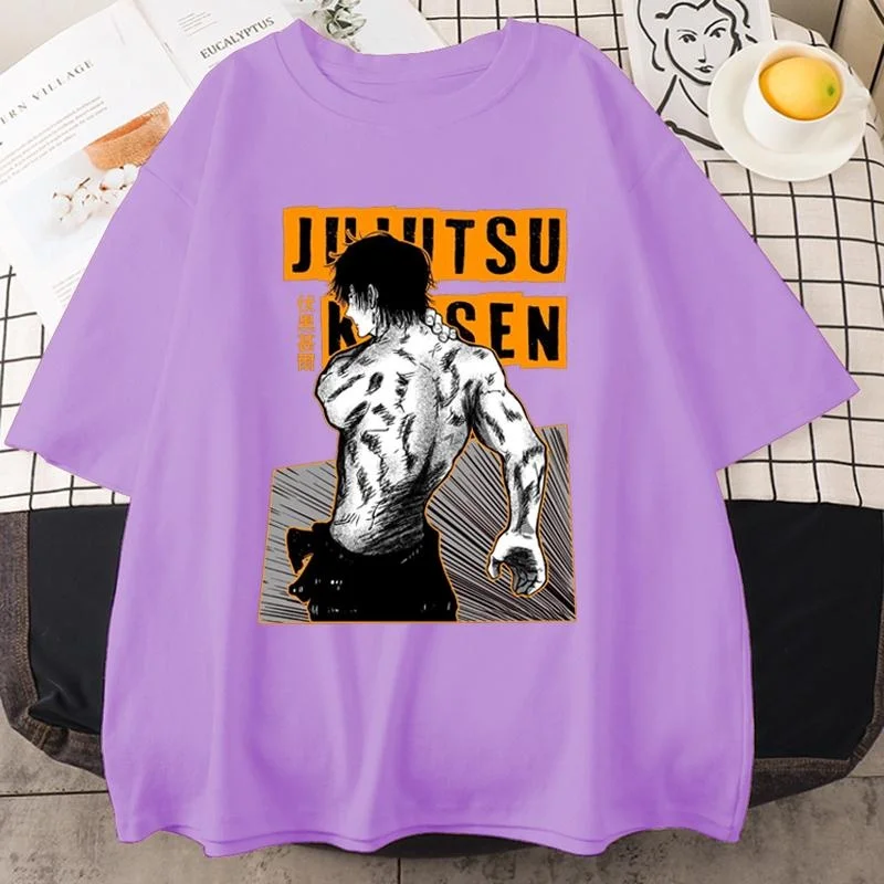 New Fushiguro Toji T Shirt Men Streetwear Fashion Anime Harajuku Tee Summer Casual Round Neck Loose Short Sleeve