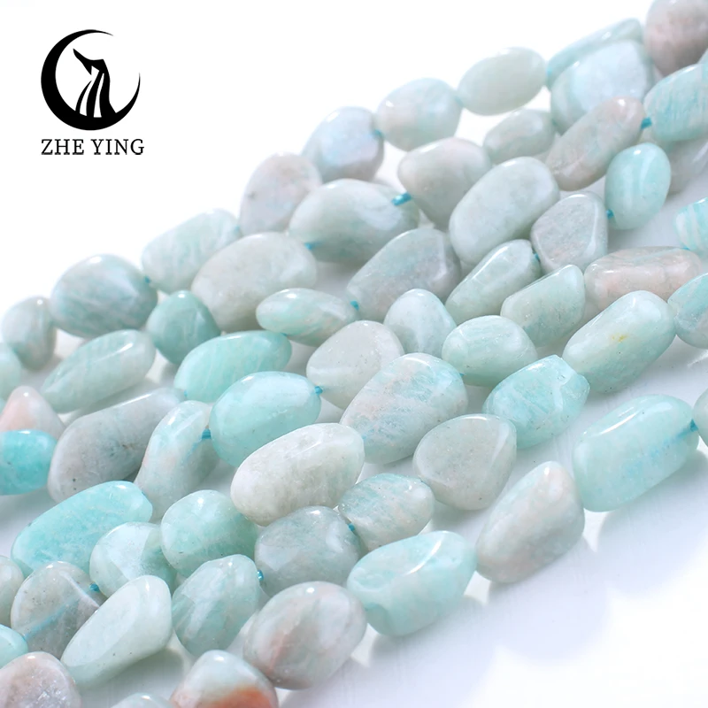 Zhe Ying Irregular Amazonite Natural Nugget Fluorite Apatite Citrine Beads for Bracelet Necklace DIY Accessories 15\'\'