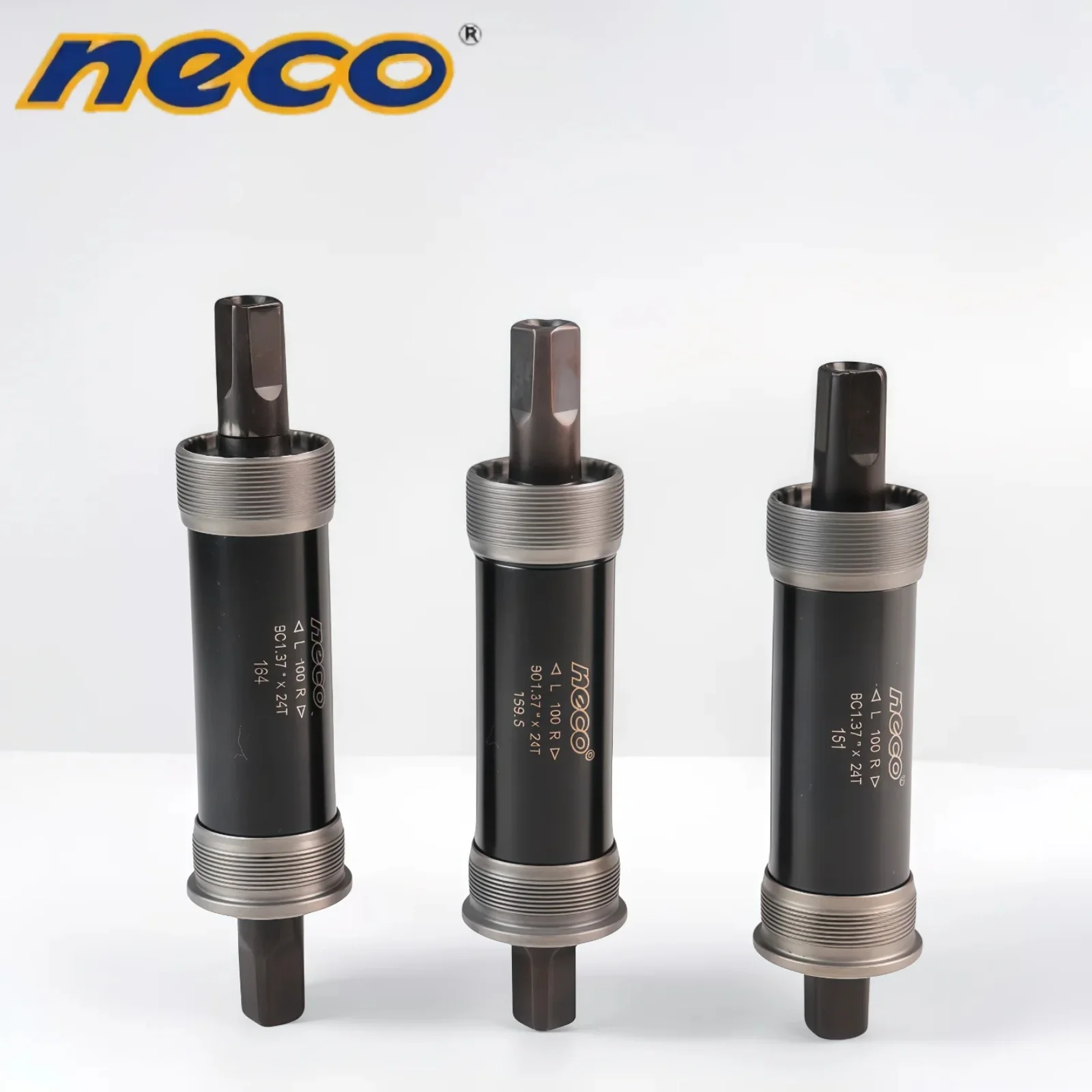 Neco Ebike Fat MTB Bike Bottom Bracket Bicycle Square Hole 100 Tapered Threaded Sealed Bearing Bottom Hollow Axle151/159.5/164mm view 2