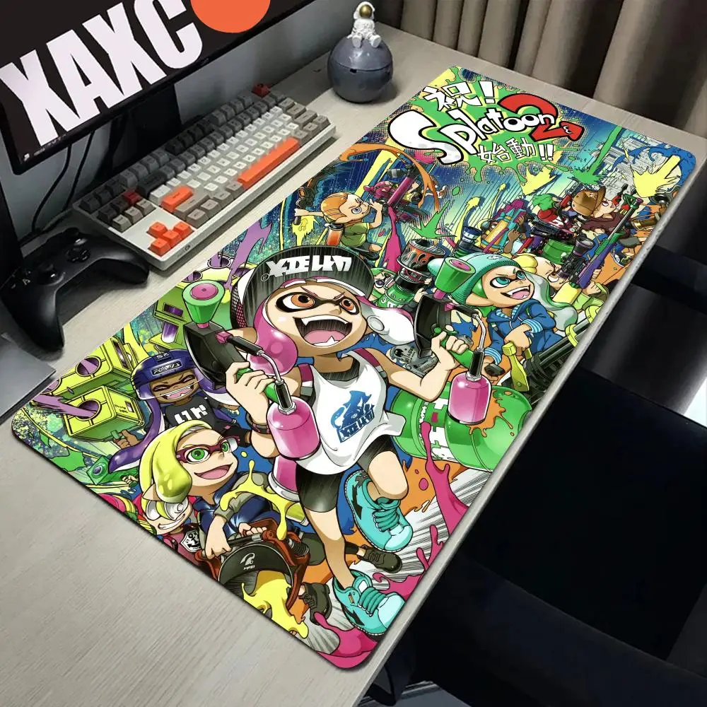 Splatoons Cartoon Mouse Pad Gamer Mousepad Baby Bear Large Mouse Mat Natural Rubber Desk Rug PC Desk Mats Design Mousepads