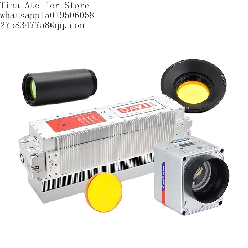 WaveTopSign DAVI Co2 R=F Lase=r Module 30W 10.6um Galvo Head Set Aperture 10mm Scan Lens Combiner Mirror 20*2mm Beam Expander