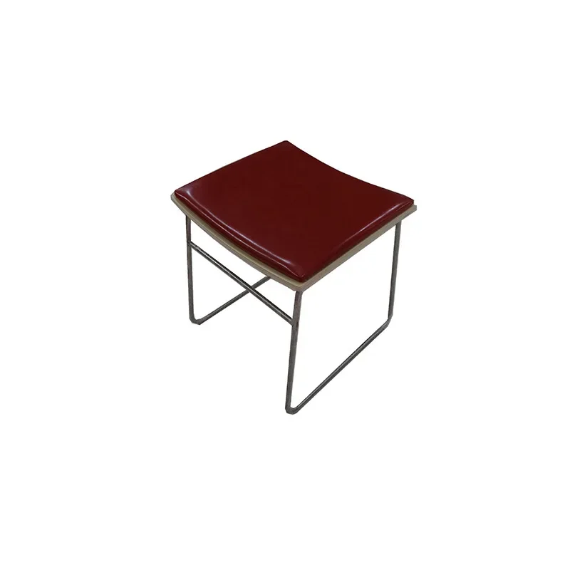 backless upholstered curved wood chair fast food restaurant tile chair solid steel bar fast food chair