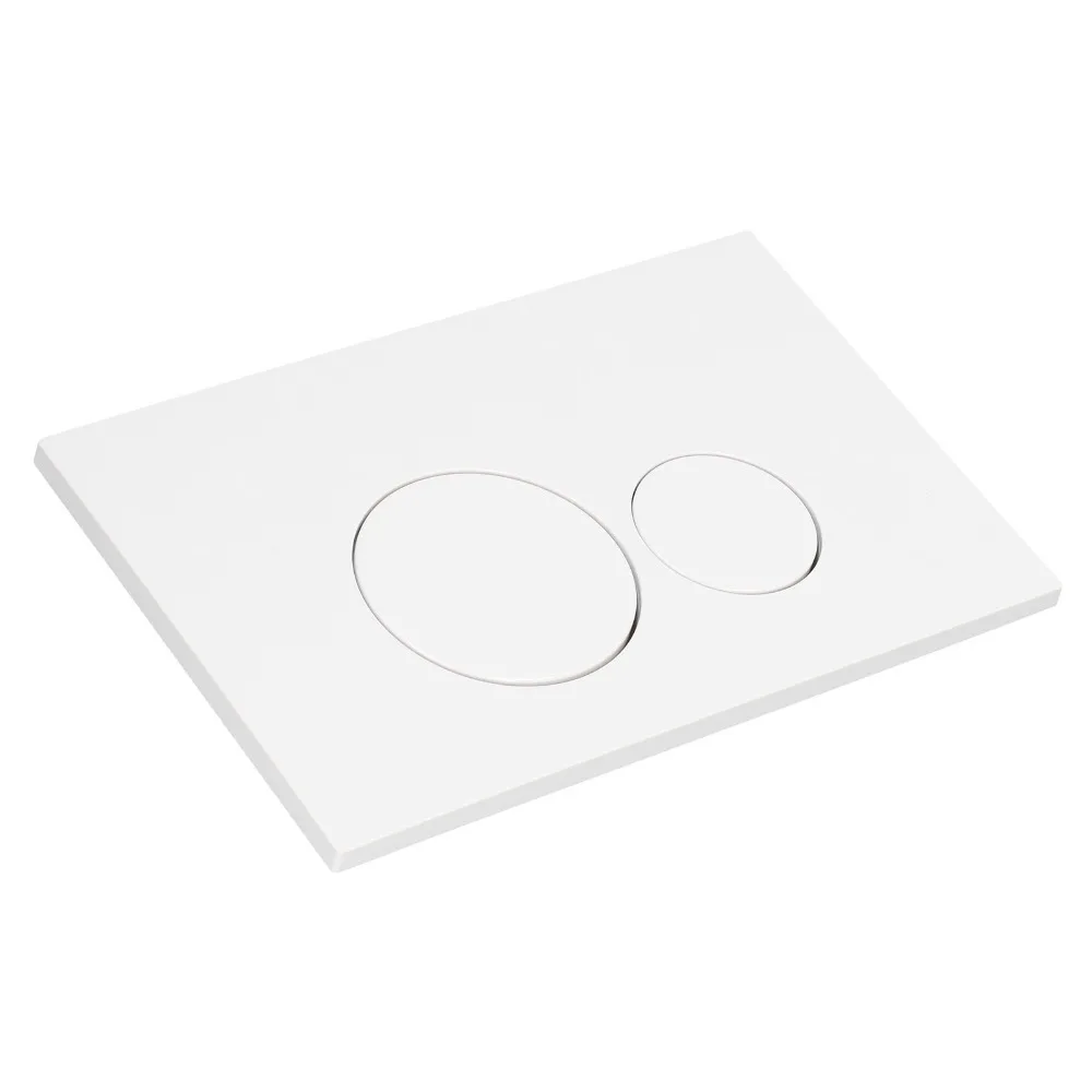 White Dual Flush Panel ABS Wall Mounted Water Tank Panel Replacement Part Round Button Flush Actuator Plate