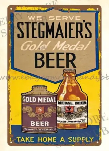 StegmaierÍs Gold Medal Beer metal tin sign restaurant pub sale