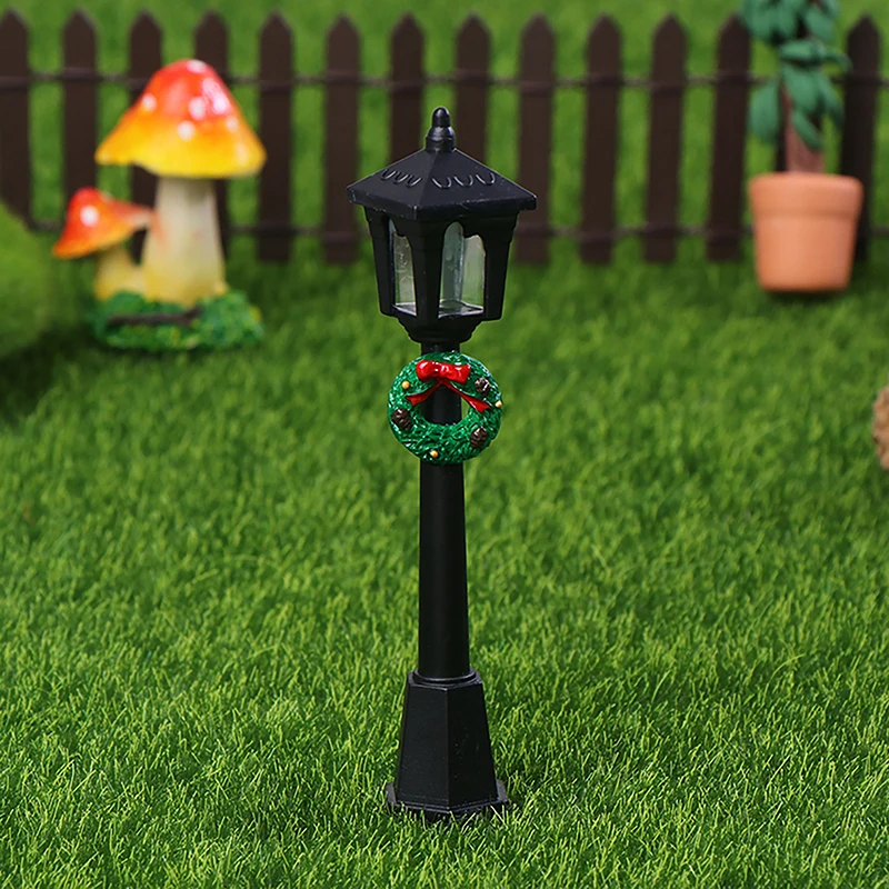 1 قطعة 1/12 دمية مصغرة عيد الميلاد بارك قرية مصباح الشارع دمية ضوء الشارع ديكور البلد لعبة ديكور المنزل ساحة حلية