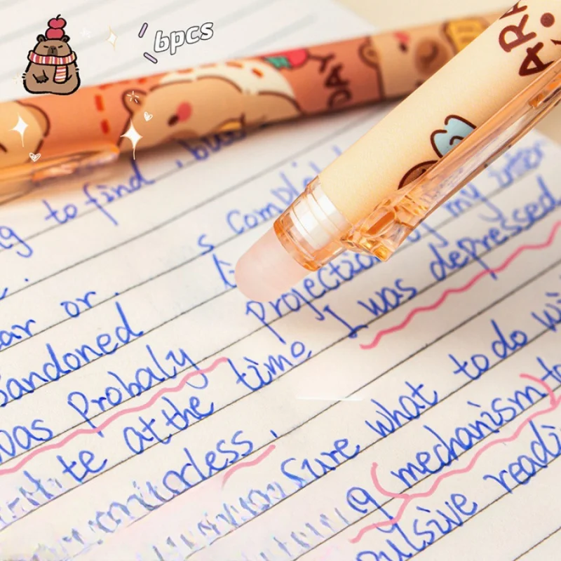 Student Blue Erasable Gel Pen Side Press Good-looking CartoonSTBrush Pen Hot Erasable Crystal Blue Color Erasable Pen image 6