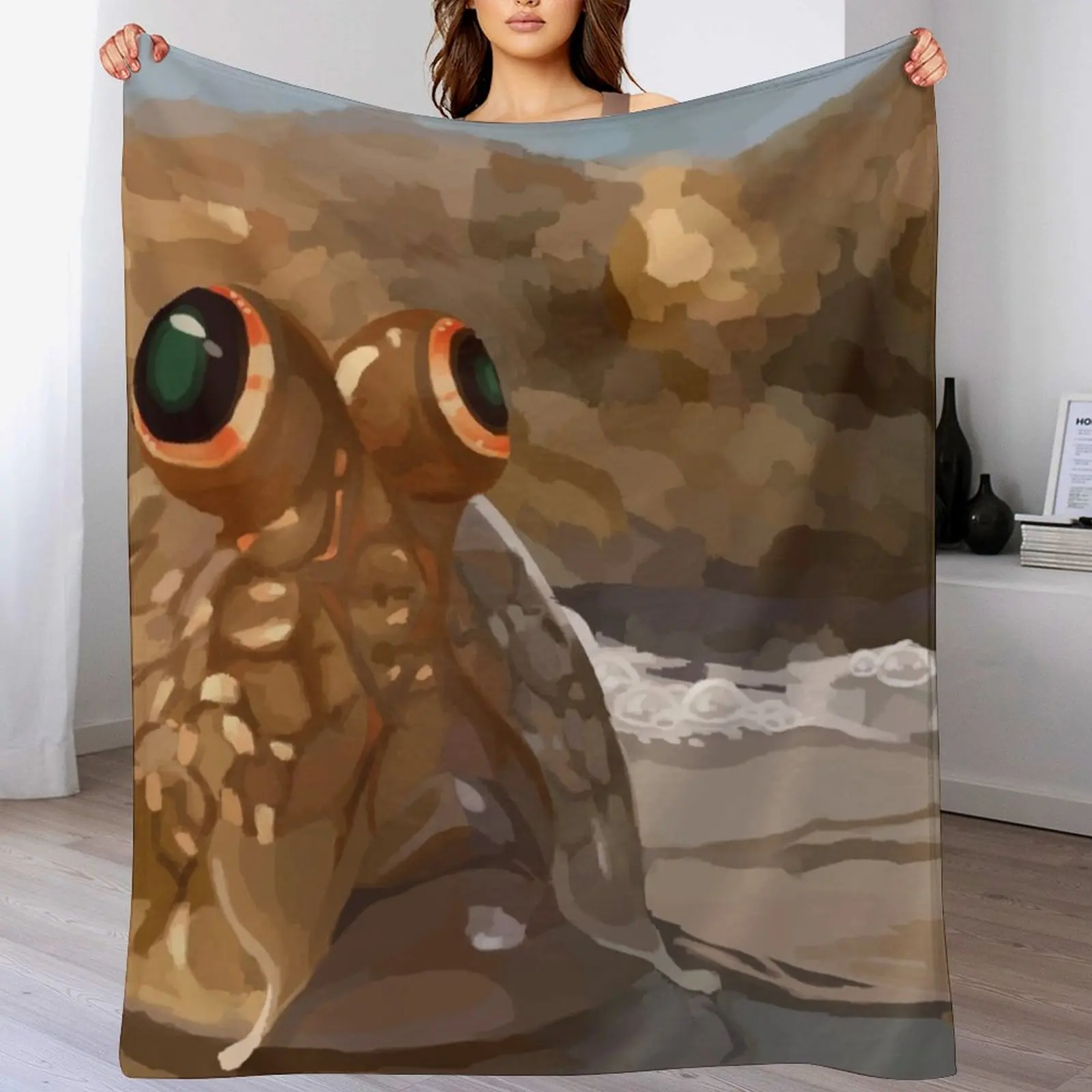 mudskipper in the pond Throw Blanket Warm Plush Fuzzy Blanket for Living Room
