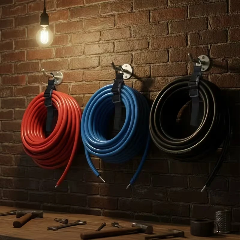 New 5PCS Black Adjustable Extension Cord Organizer With 3-Ax