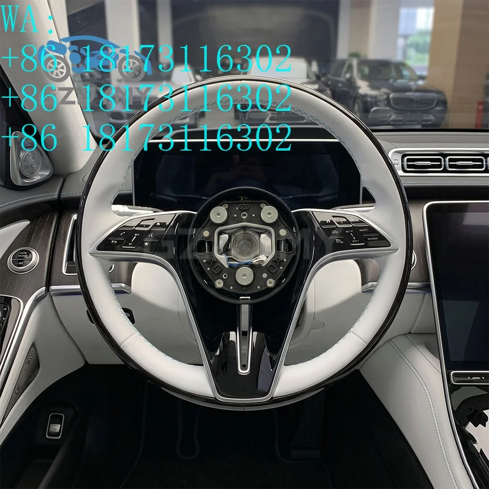 Factory Discounts White Leather Steering Wheel for  W223 V223 W213 W205 W167 X167 C118 W212 W176 W238 E250 E300 E350