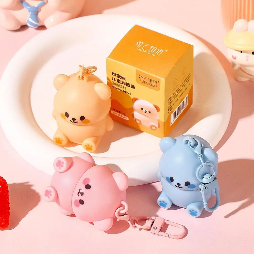 

1PCS Children Fruity Lip Balm Cute Little Bear Lip Balm For Baby Moisturizing Anti-Dry Anti Crack Lipbalm Lip Care set hot