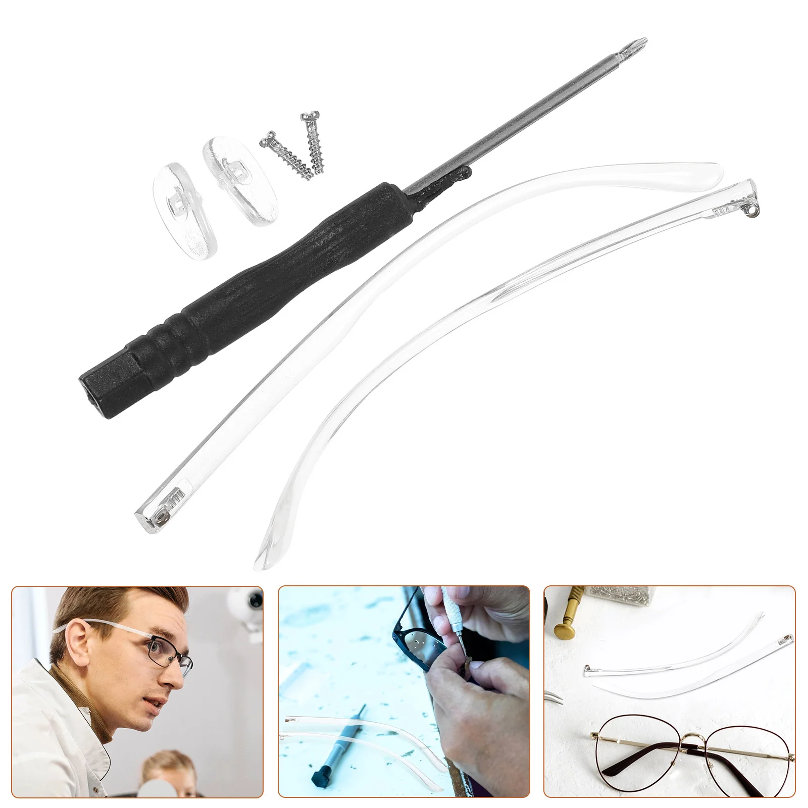 

1 Pair Eyeglasses Arms Legs Replacement Temple For Glasses Repair Parts Universal Fit Comfortable Anti-Slip Design Safety