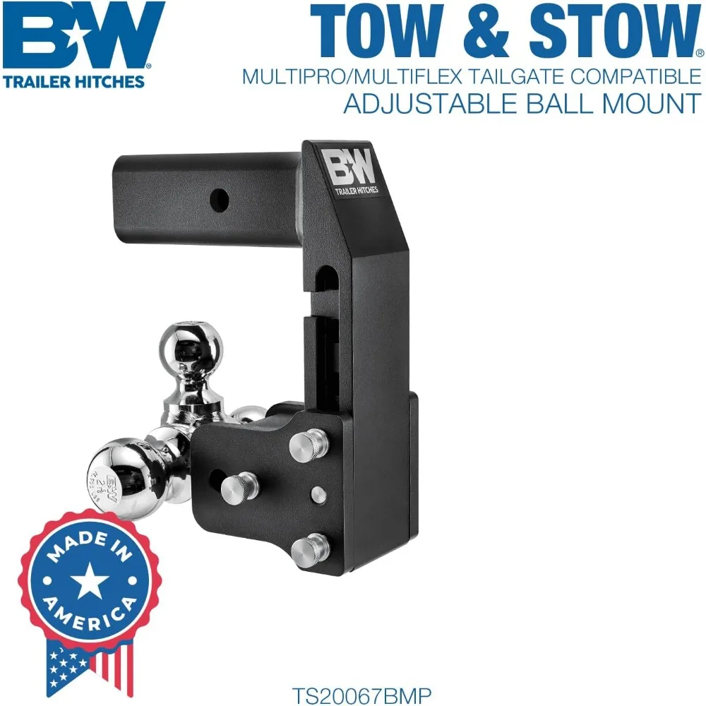 B&W MultiPro Tow & Stow - Fits 2.5" Receiver, Tri-Ball 18,000 GTW - TS20067BMP image 3