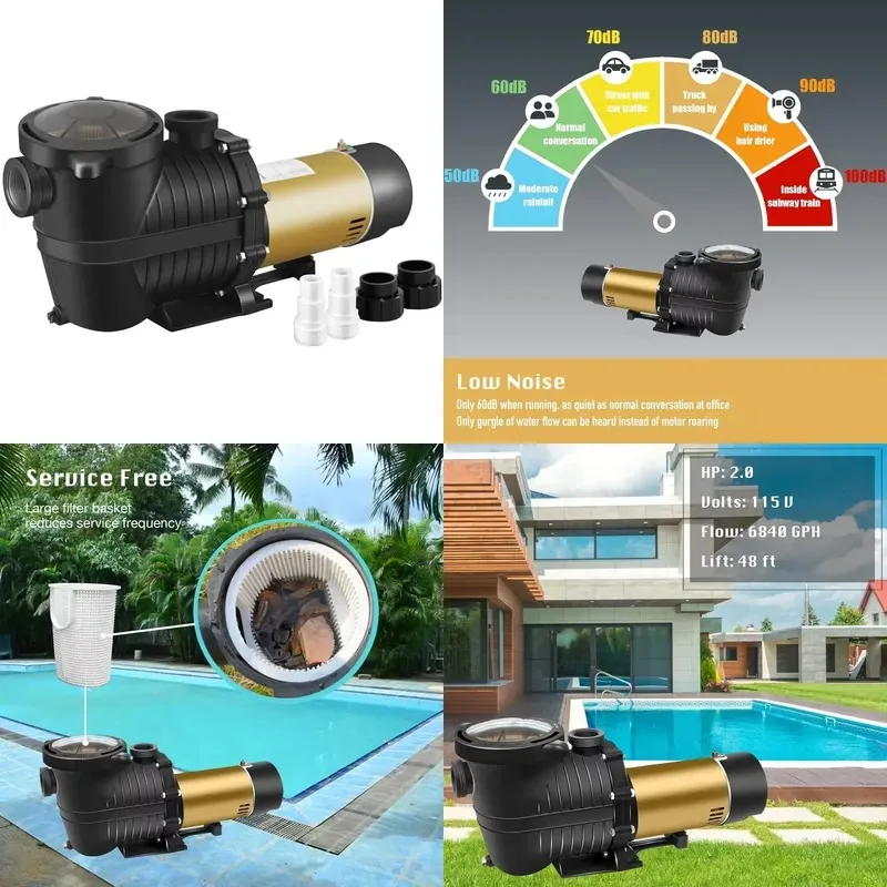 2.0HP 115V Electric Self-Priming Swimming Pool Pump Filter Water Circulation System Easy to Install