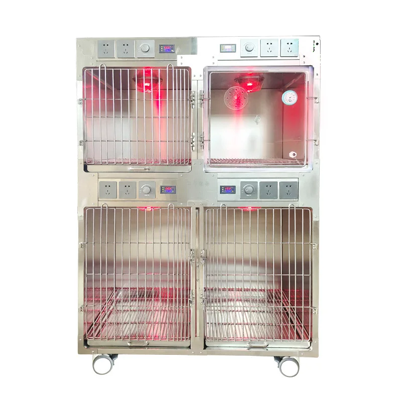 

304 stainless steel inpatient dog cage pet hospital cat cage double-layer foster care constant temperature oxygen cabin