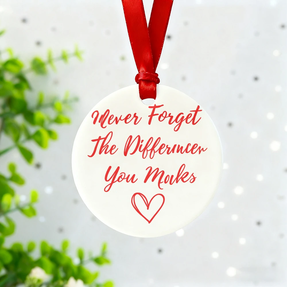 

2D Flat Christmas Ceramic Sign - 1 Pack of Printed Decorations for Christmas, Thanksgiving, New Year, Father's Day