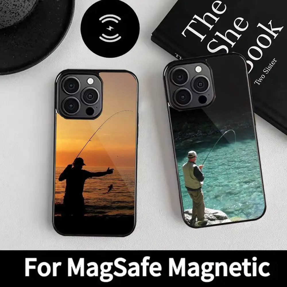 

Hunting Fishing Man Phone Case For iPhone 17,16,15,14,13,12,Plus,Pro,Max for Magsafe Magnetic Wireless Charging